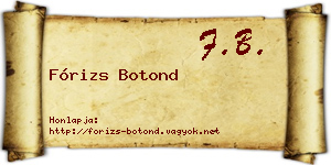 Fórizs Botond névjegykártya