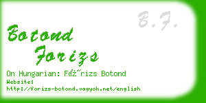 botond forizs business card